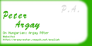 peter argay business card