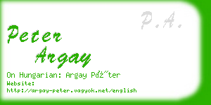 peter argay business card